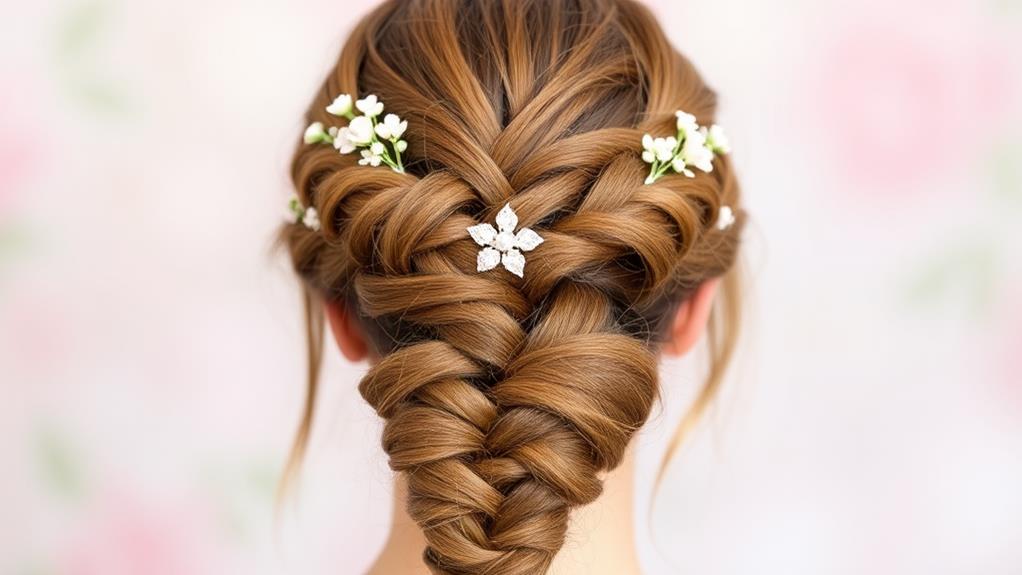 elegant fishtail braid updo