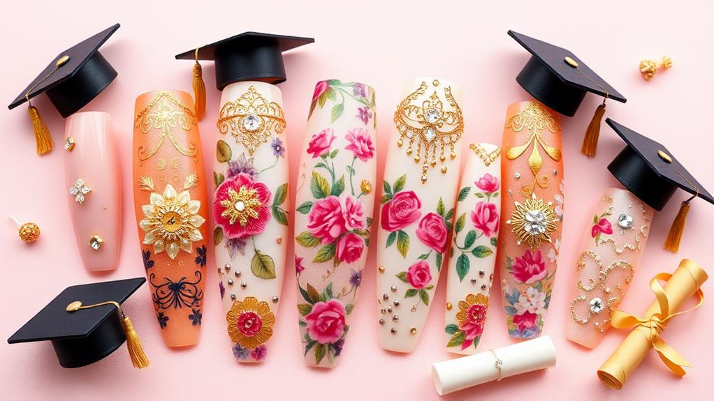 elegant graduation nail designs