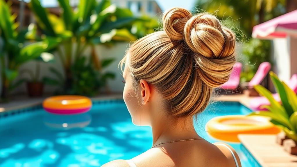 stylish bubble ponytail hairstyle