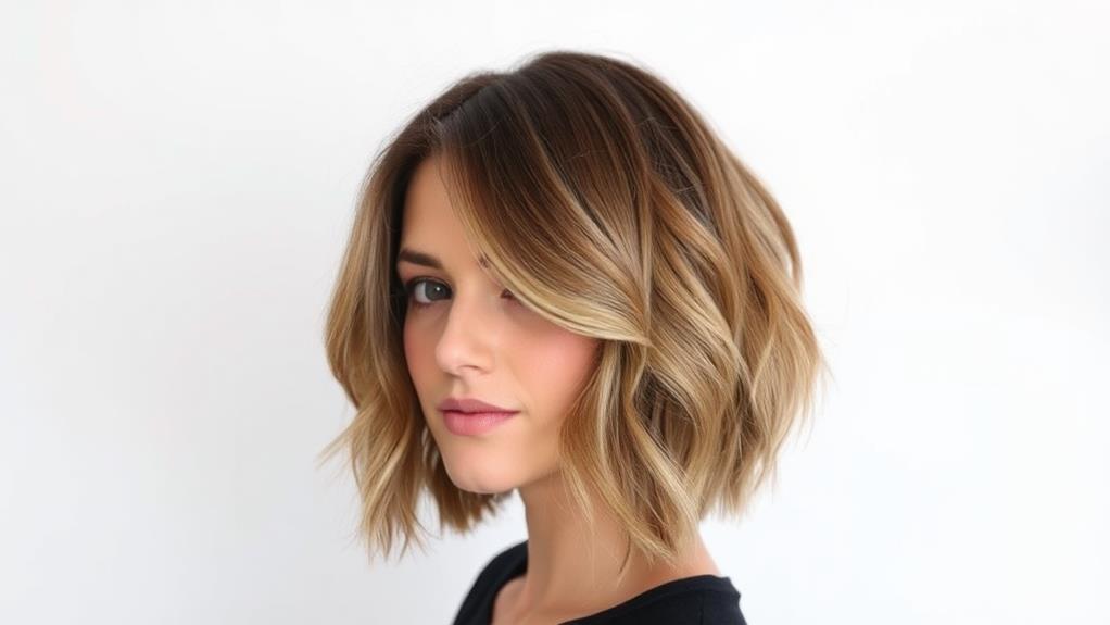 textured layered bob hairstyle