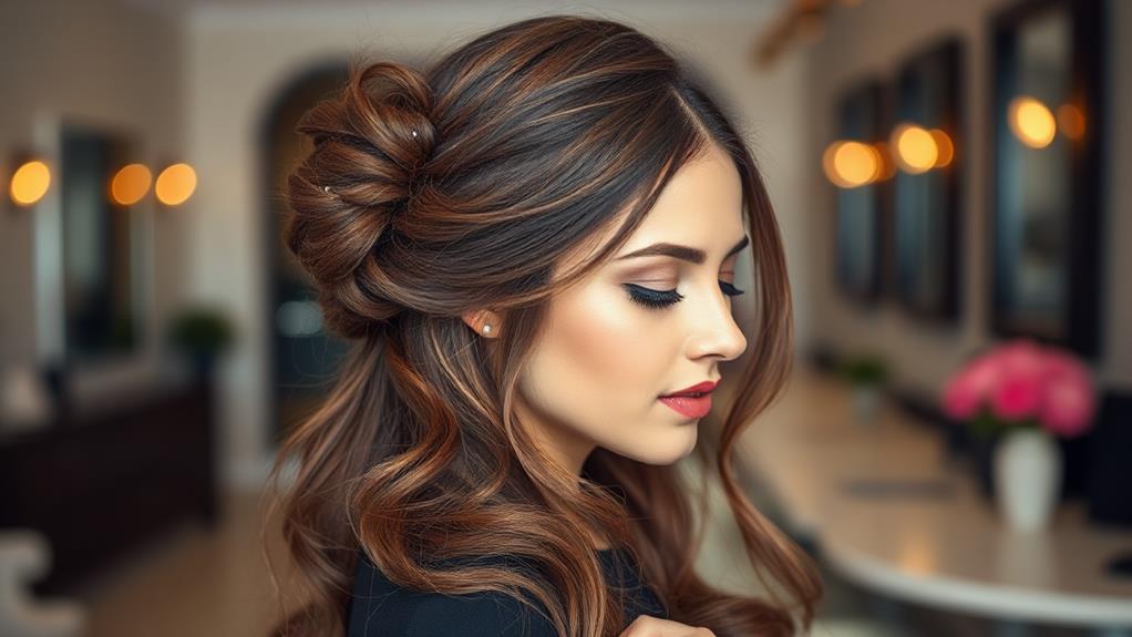 elegant half up hairstyle