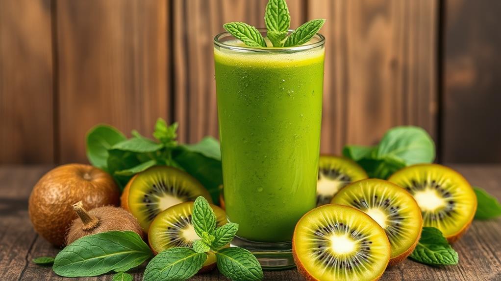 refreshing kiwi green beverage