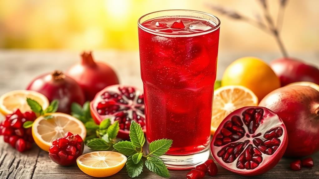 refreshing pomegranate citrus beverage