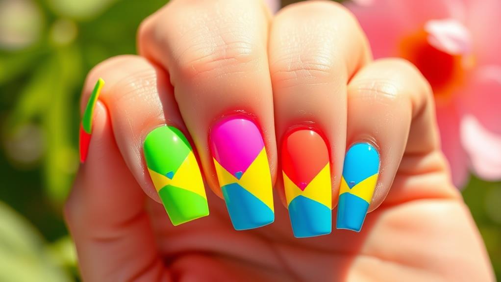 vibrant neon color blocks